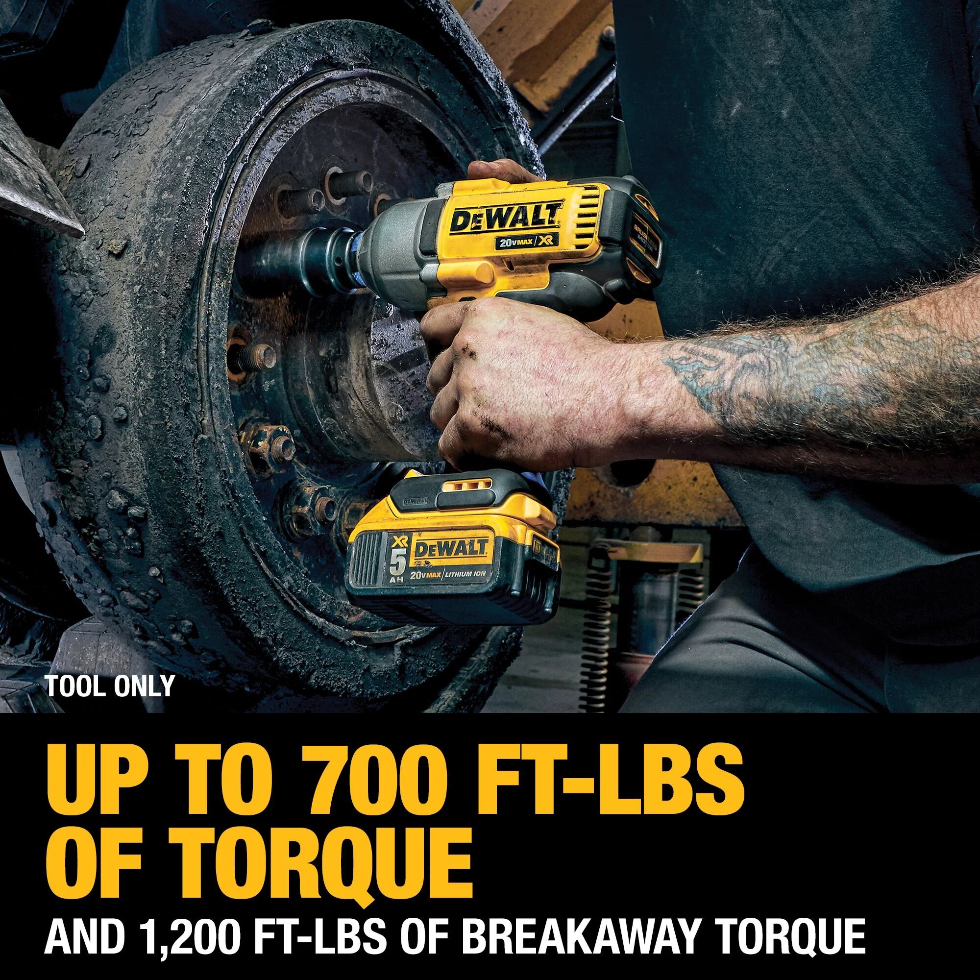 DEWALT 20V MAX XR Brushless Variable Speed 1/2-in Drive Cordless High Torque Impact Wrench (Bare Tool) - Image 3