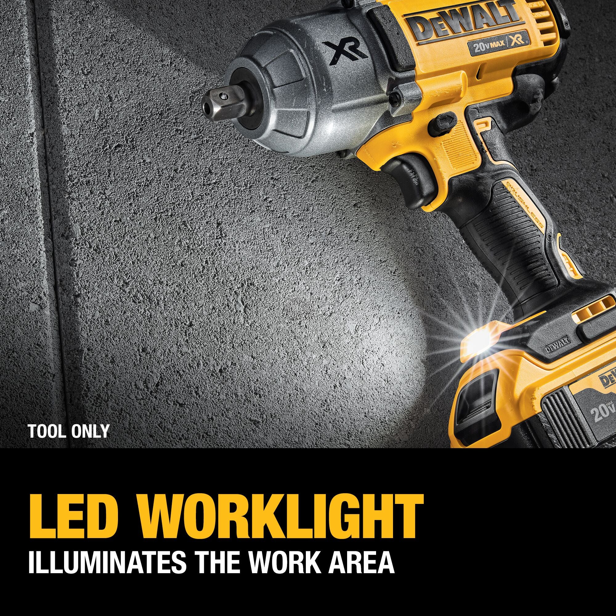 DEWALT 20V MAX XR Brushless Variable Speed 1/2-in Drive Cordless High Torque Impact Wrench (Bare Tool) - Image 5
