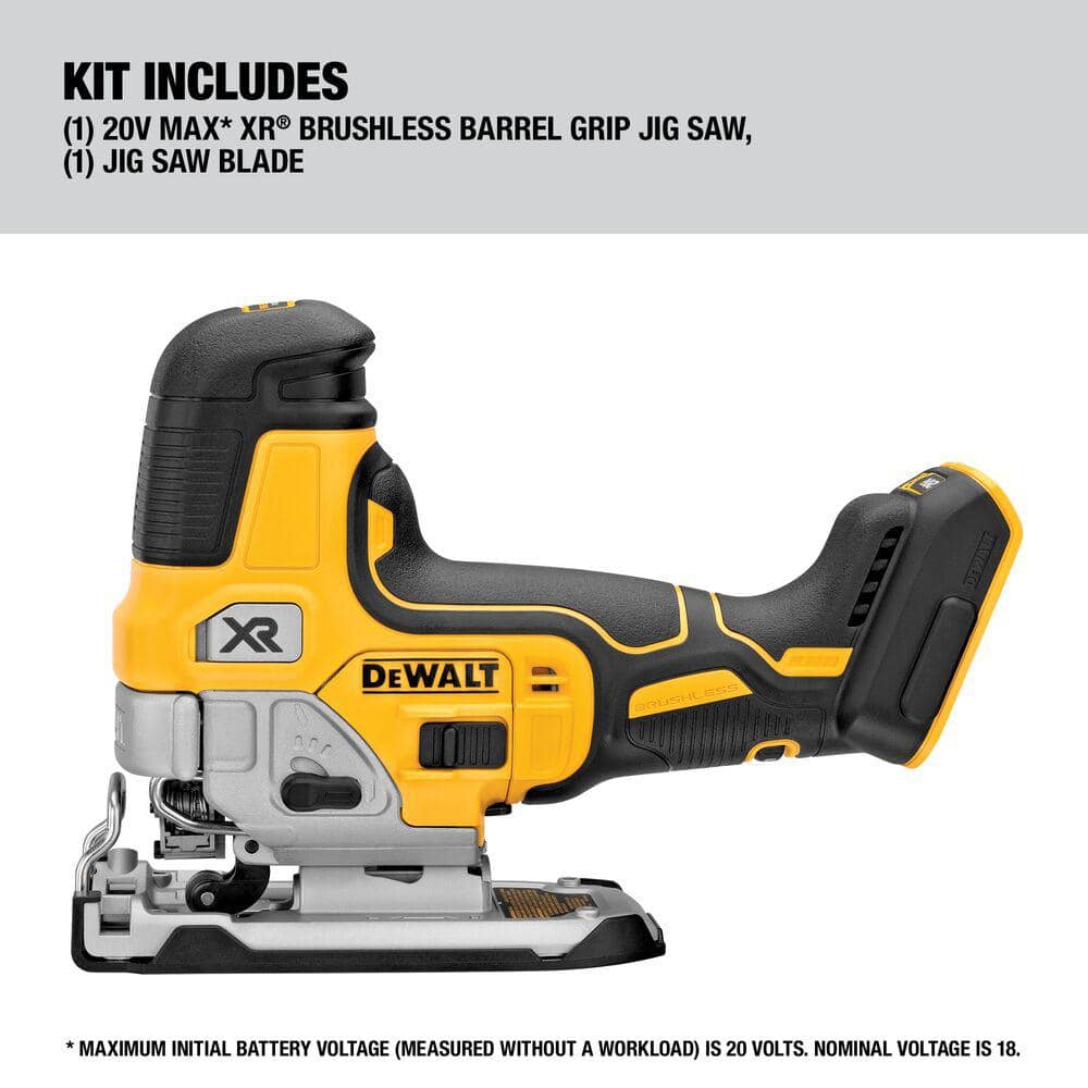 DEWALT 20V MAX XR Cordless Barrel Grip Jigsaw (Tool Only) - Image 3