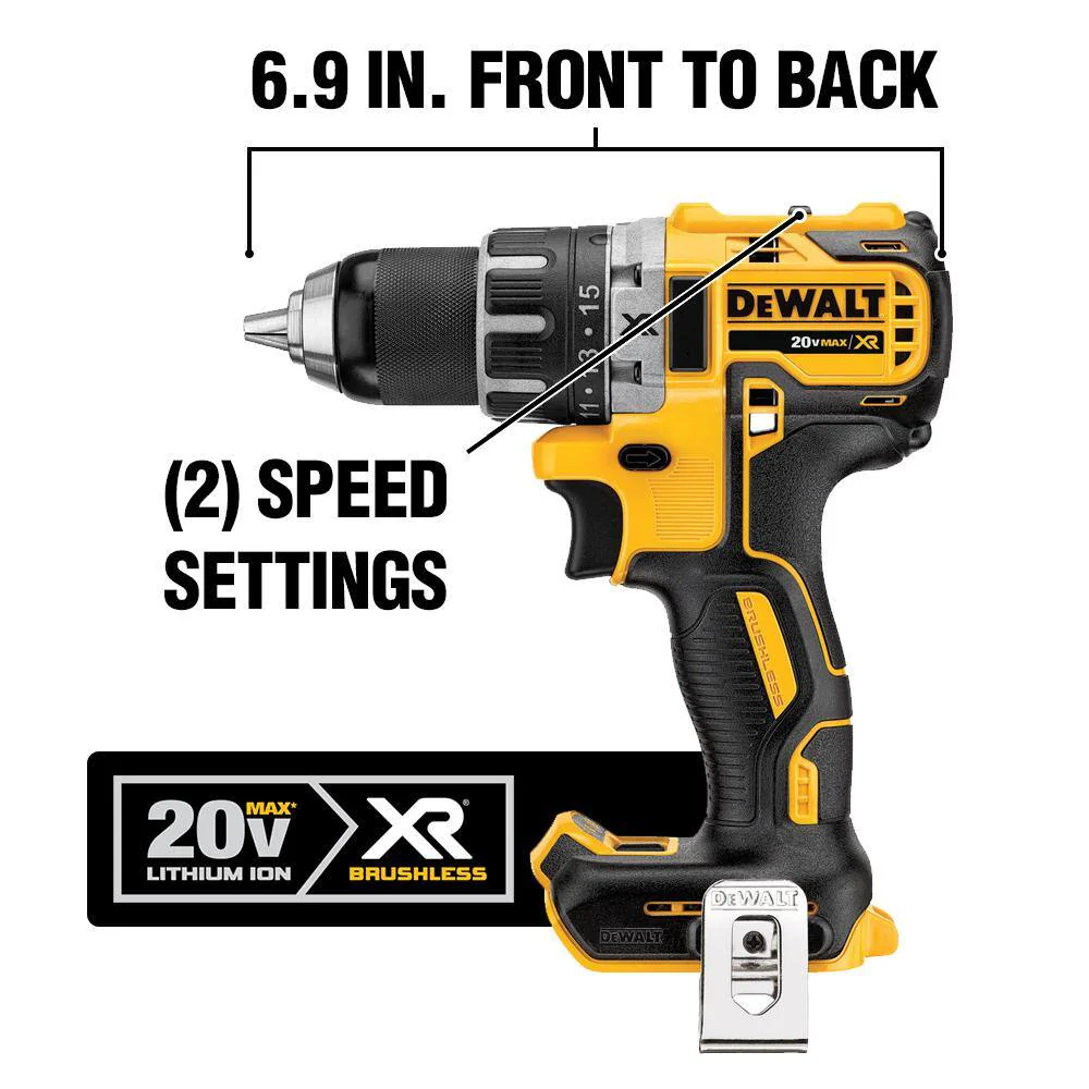 DEWALT 20V MAX XR Cordless Brushless 1/2 in. Drill/Driver Kit with FREE 20V Cordless Reciprocating Saw - Image 3