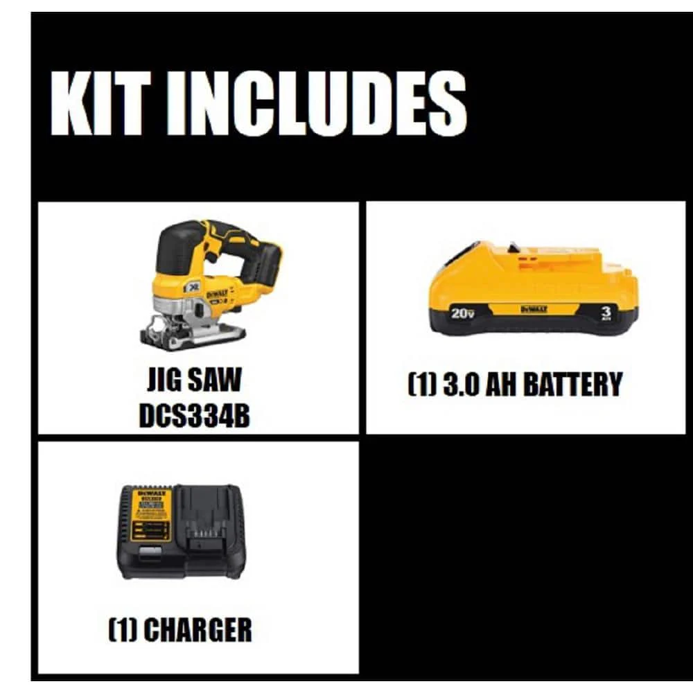 DEWALT 20V MAX XR Cordless Brushless Jigsaw Kit with Battery and Charger - Image 2