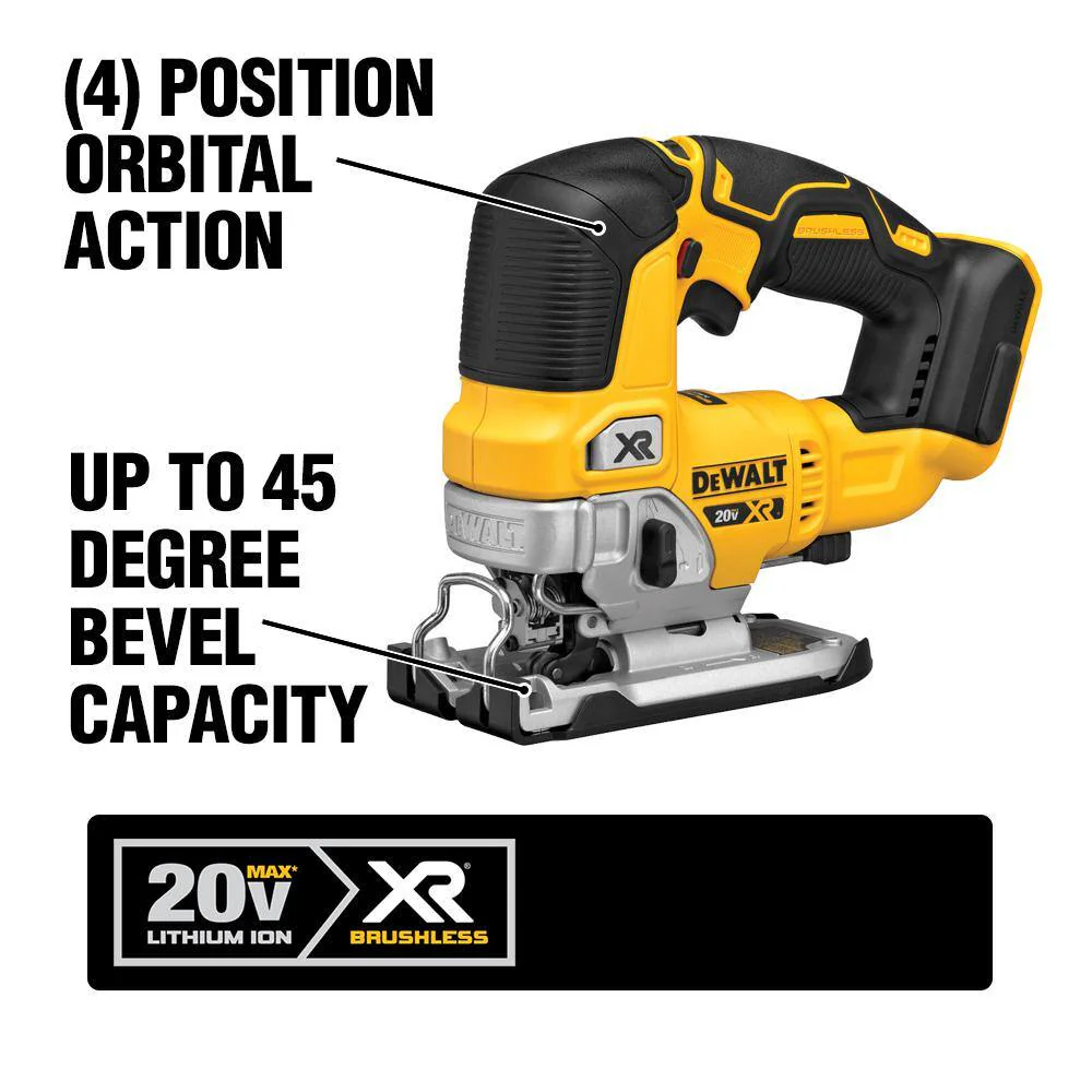 DEWALT 20V MAX XR Cordless Brushless Jigsaw Kit with Battery and Charger - Image 3