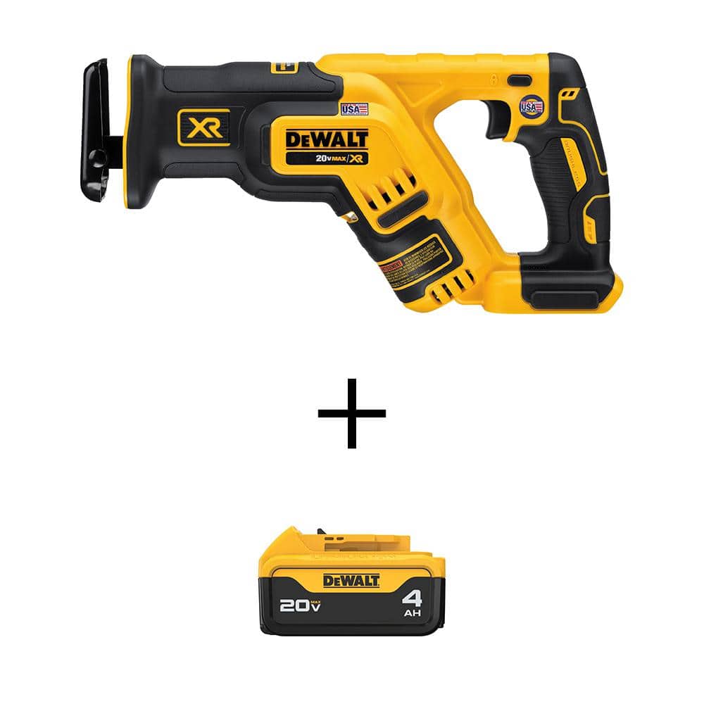 DEWALT 20V MAX Cordless Brushless Compact Reciprocating Saw with 4.0Ah Battery - Image 4