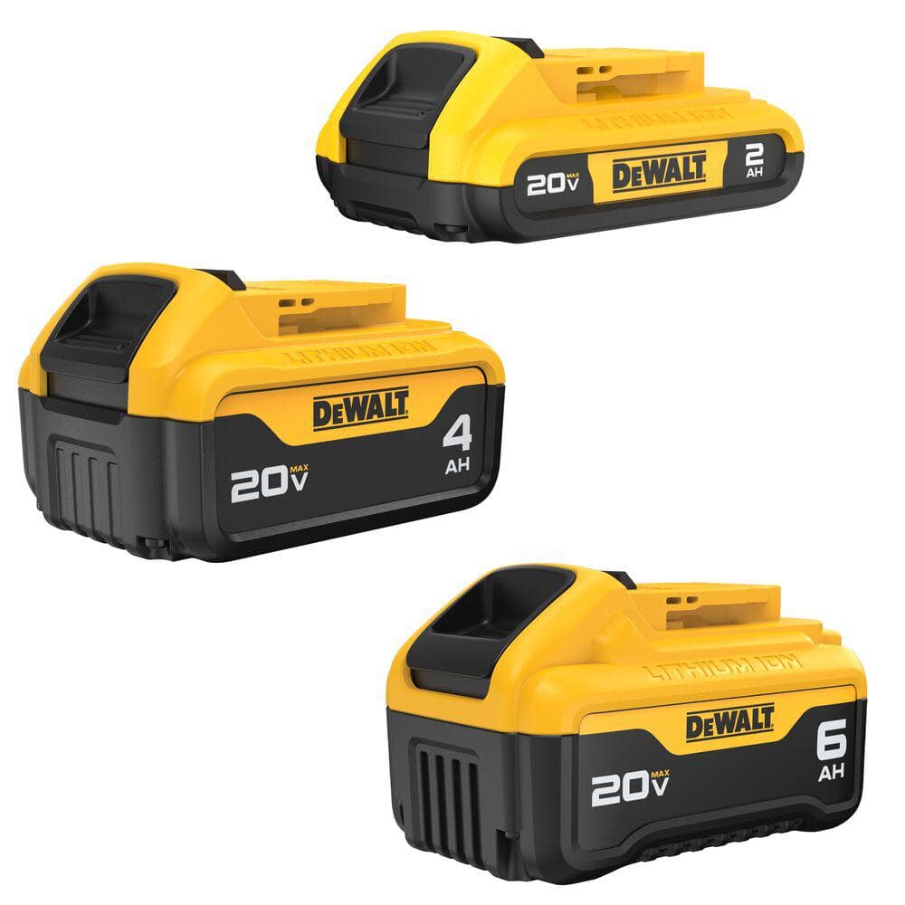 DEWALT 20V MAX XR Lithium-Ion Premium Battery Pack: (1) 6.0Ah, (1) 4.0Ah & (1) 2.0Ah