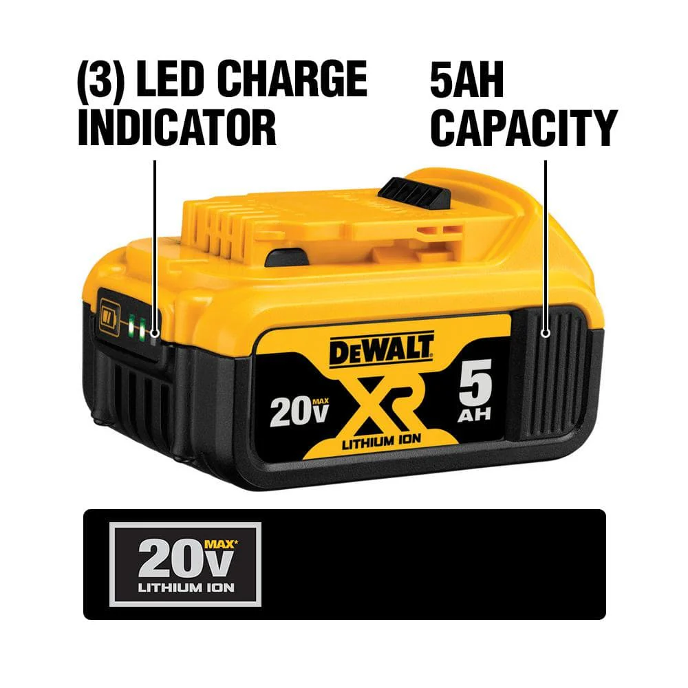 DEWALT 20V MAX XR Lithium-Ion Starter Kit with (2) 5.0Ah Batteries, Charger, and Kit Bag - Image 6