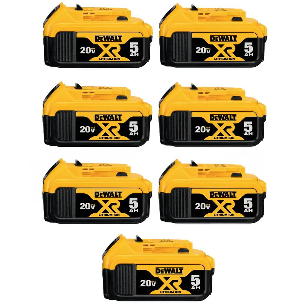 DEWALT 20V MAX XR Premium Lithium-Ion 5.0Ah Battery Pack (7-Pack)