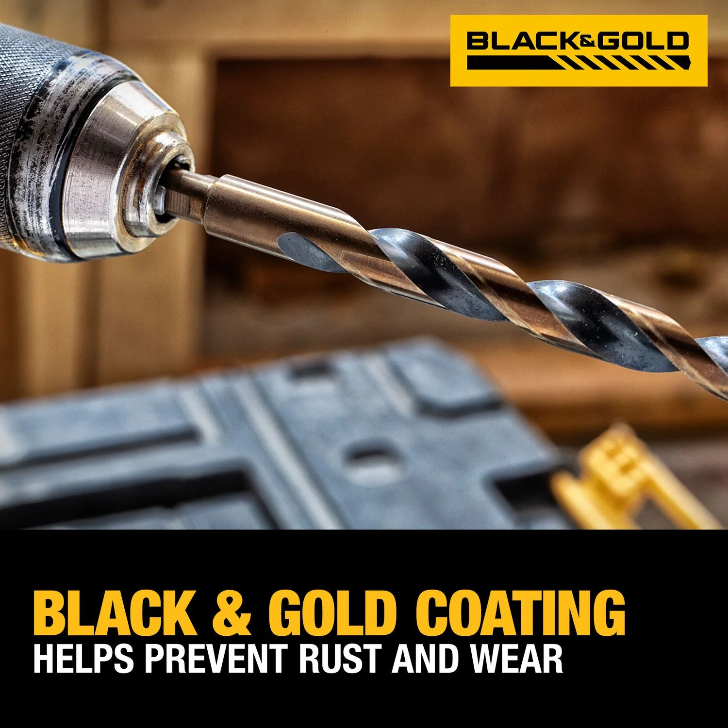 DEWALT 21-Piece Assorted Black & Gold Coated HSS Twist Drill Bit Set - Image 3