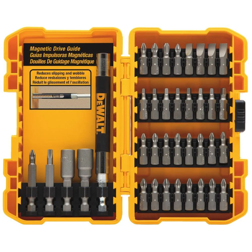 DEWALT 37-Piece Steel Hex Shank Screwdriver Bit Set with Magnetic Drive Guide