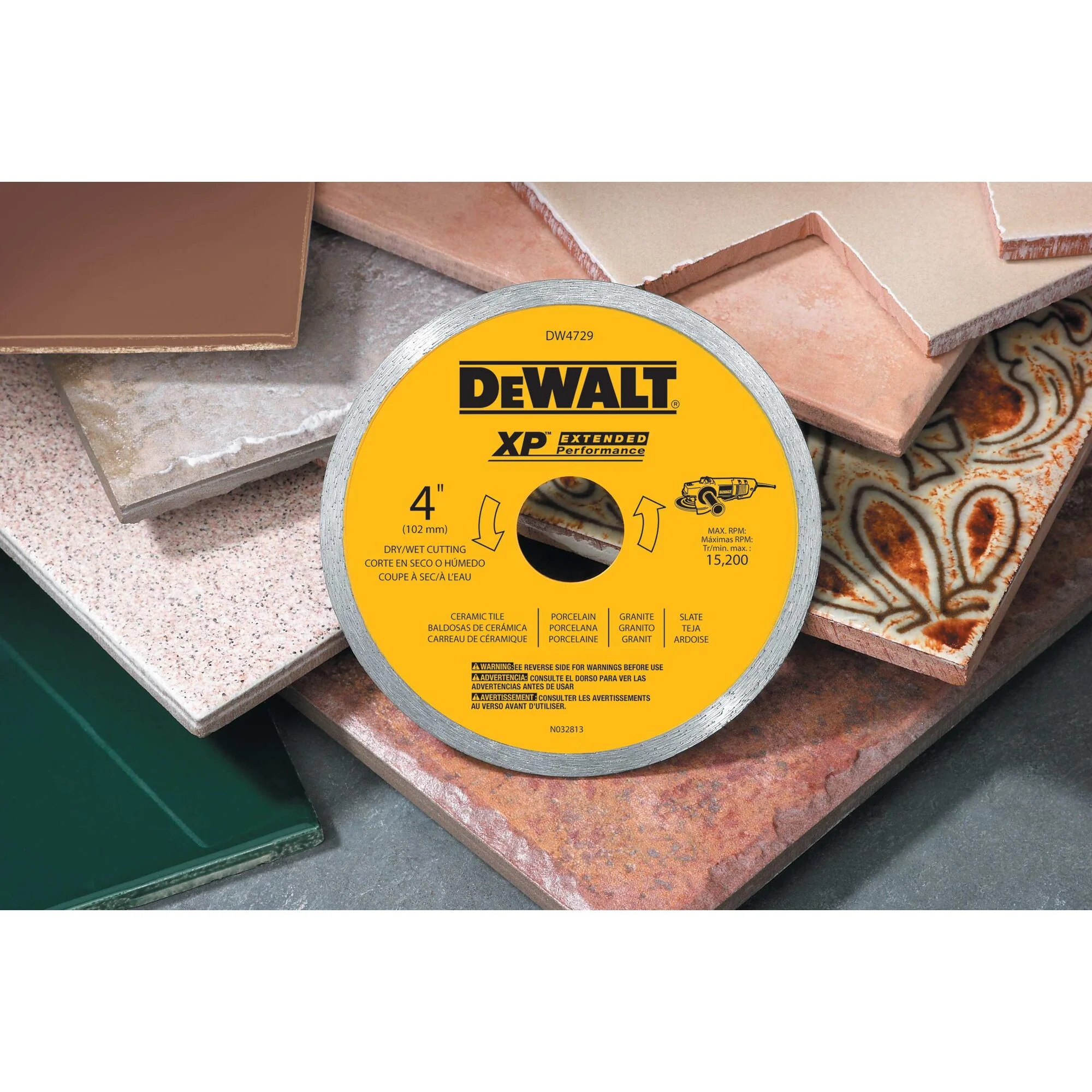 DEWALT 4-in Wet/Dry Continuous Rim Diamond Saw Blade, 20mm Arbor (DW4729) - Image 6