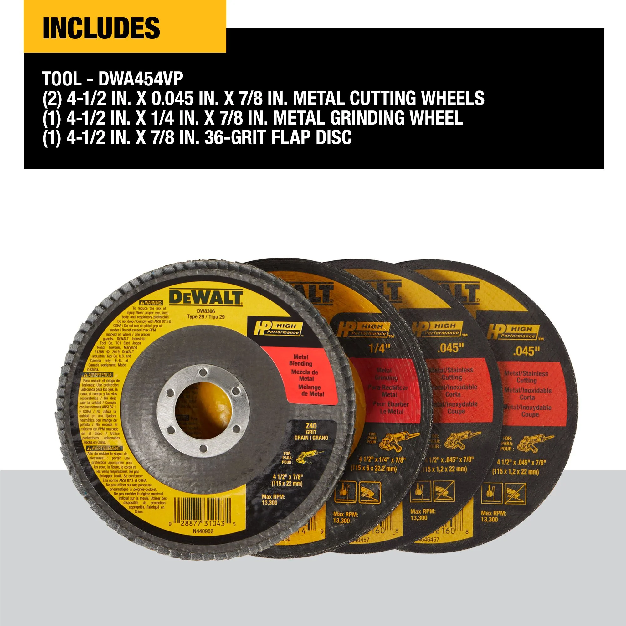 DEWALT 4-Pack Zirconia 4.5-in Grinding Wheel - Image 2