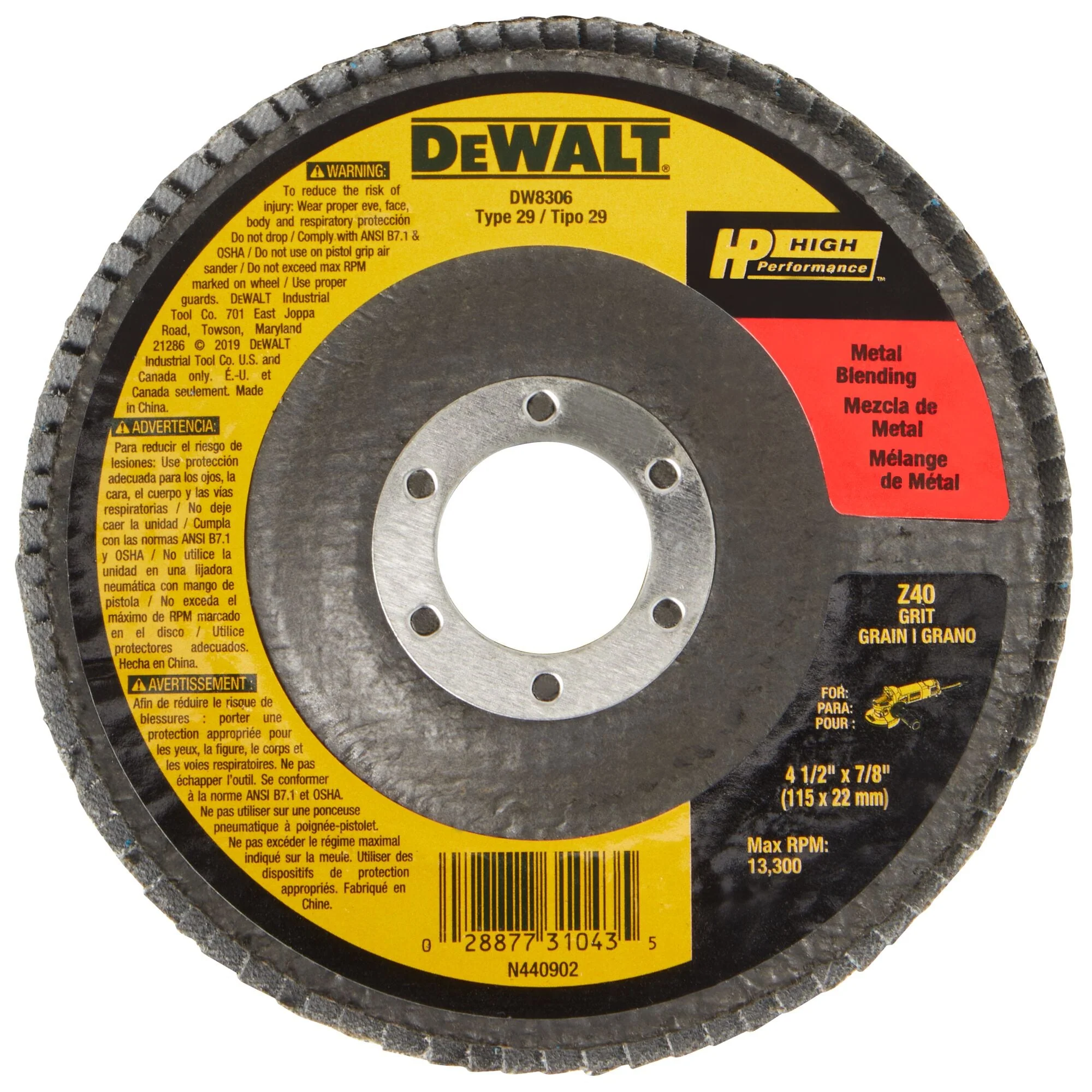 DEWALT 4-Pack Zirconia 4.5-in Grinding Wheel - Image 5