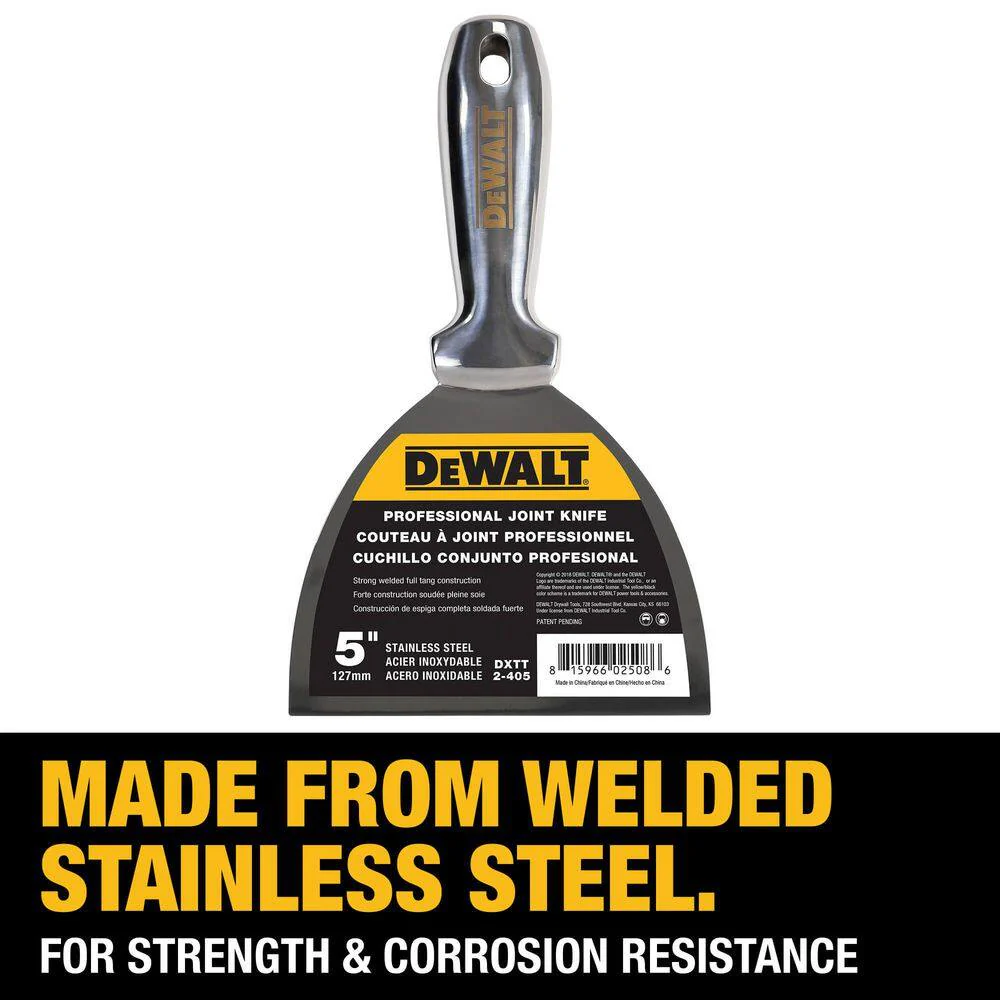 DEWALT 5 in. Stainless Steel Joint Knife with Welded Handle - Image 4