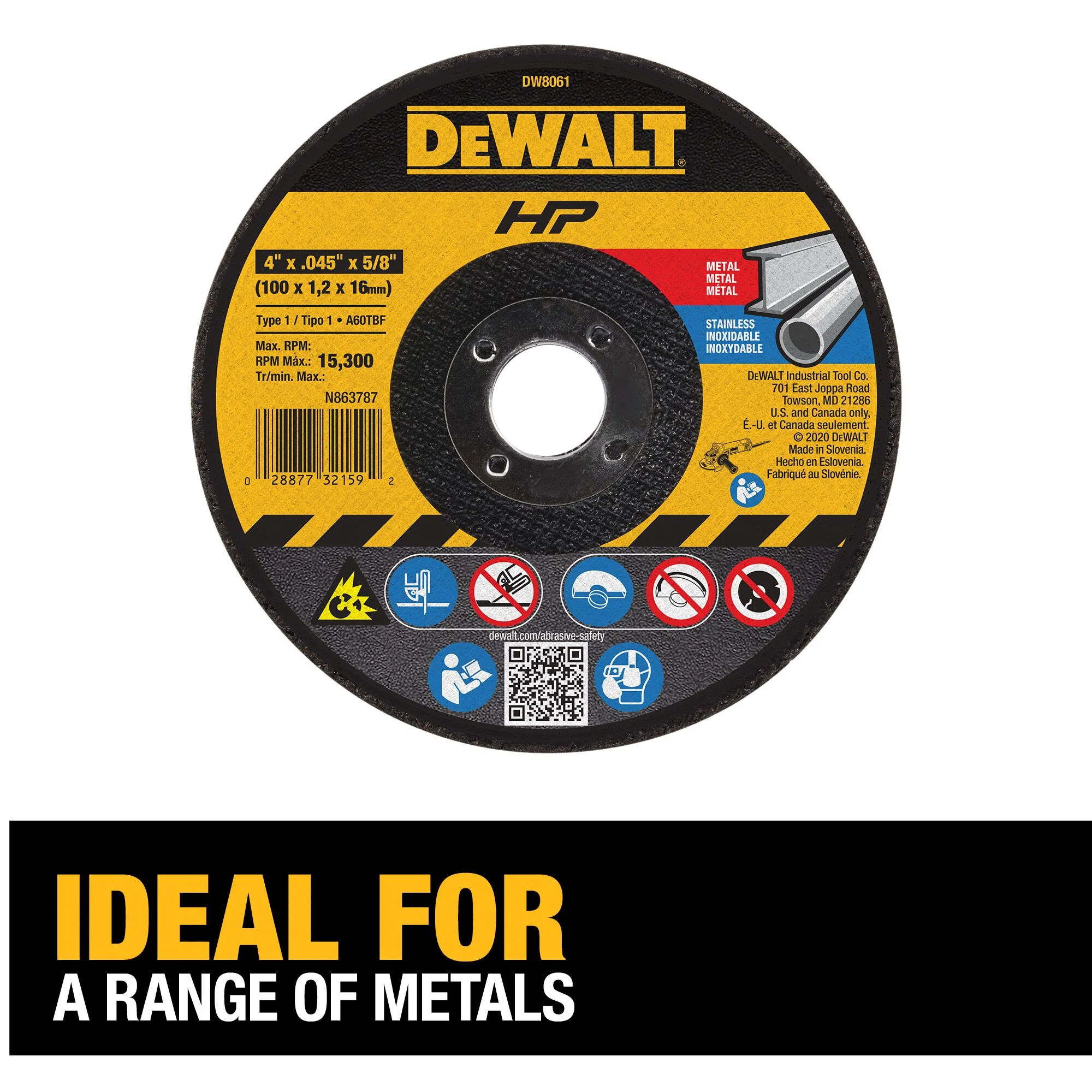 DEWALT 5-Pack Aluminum Oxide 4-in Grinding Wheel - Image 4