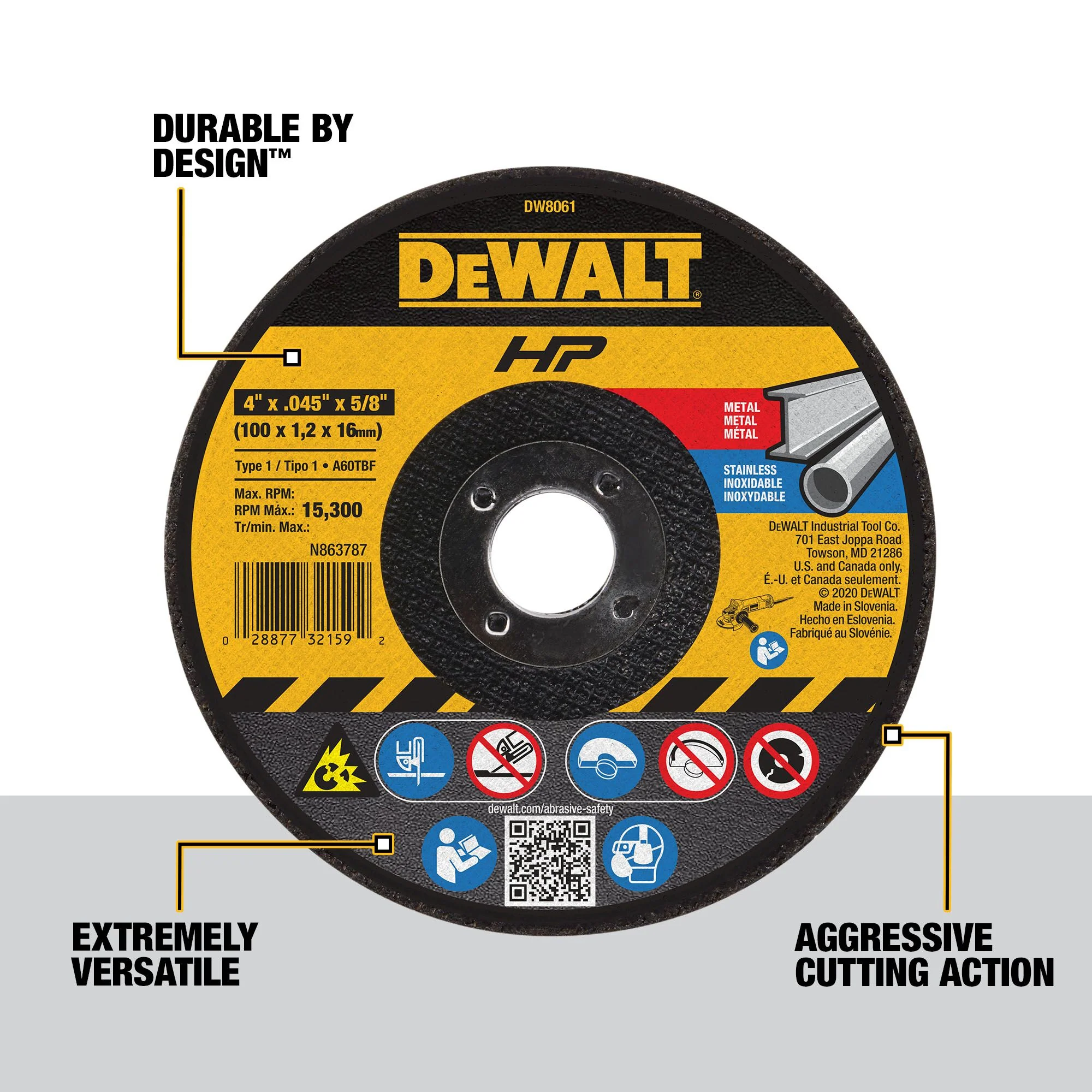 DEWALT 5-Pack Aluminum Oxide 4-in Grinding Wheel - Image 5
