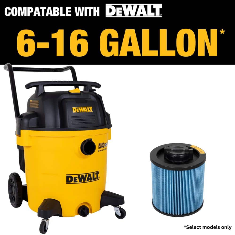 DEWALT 6 Gal. to 16 Gal. Cartridge Filter for High Efficiency Wet/Dry Vacuum, DXVC6912 - Image 4