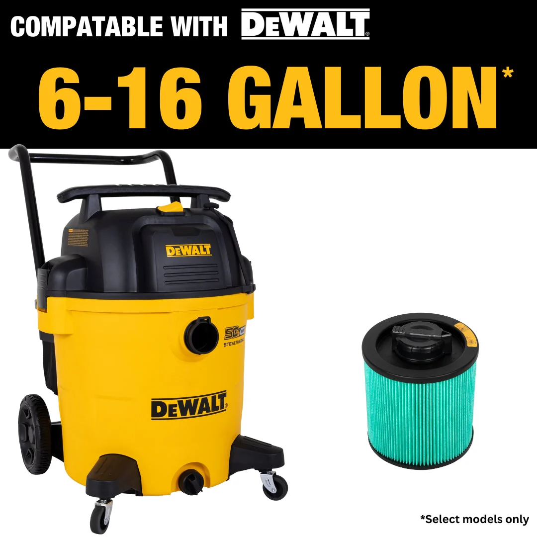 DEWALT 6 Gal. to 16 Gal. HEPA Cartridge Filter for Wet/Dry Vacuums (DXVC6914) - Image 4