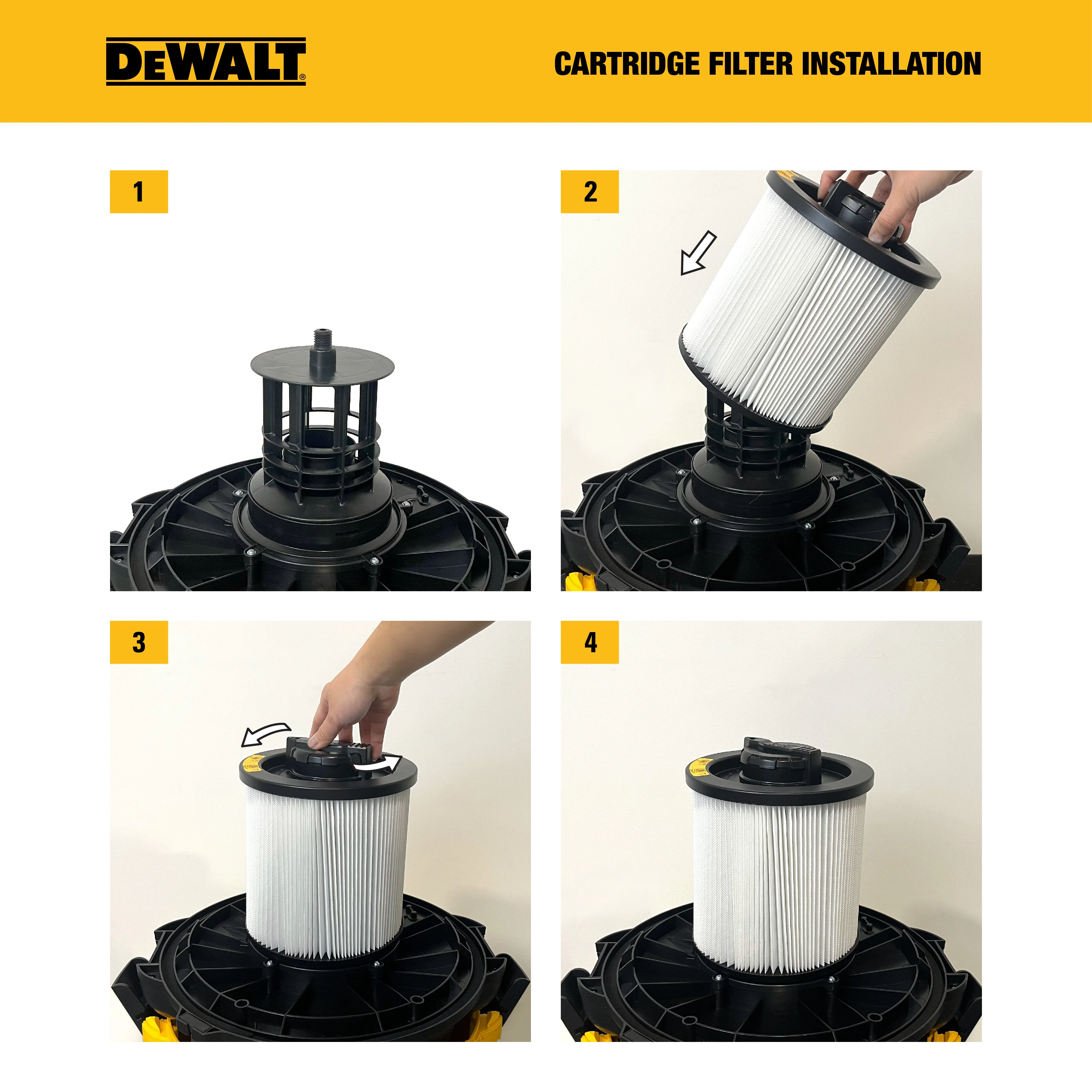 DEWALT 6 Gal. to 16 Gal. HEPA Cartridge Filter for Wet/Dry Vacuums (DXVC6914) - Image 5