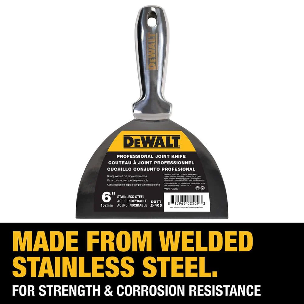 DEWALT 6 in. Stainless Steel Joint Knife with Welded Handle - Image 4