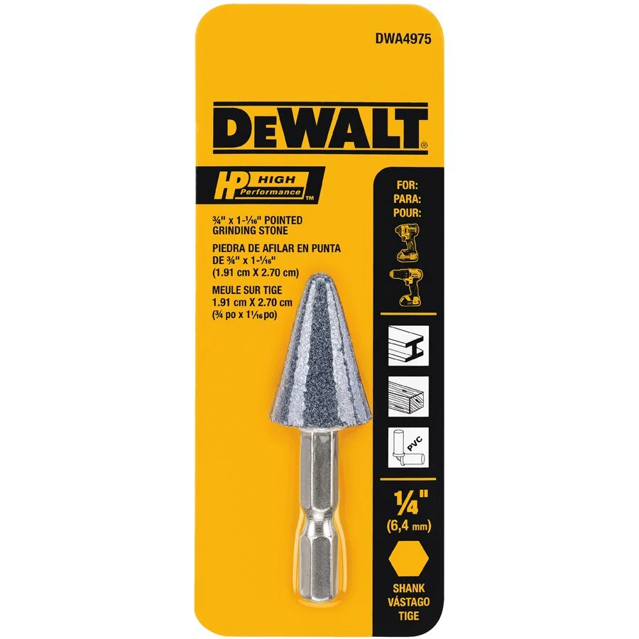 DEWALT Aluminum Oxide 1-1/16-in Pointed Grinding/Sharpening Bit – 1/4-in Hex Shank - Image 2
