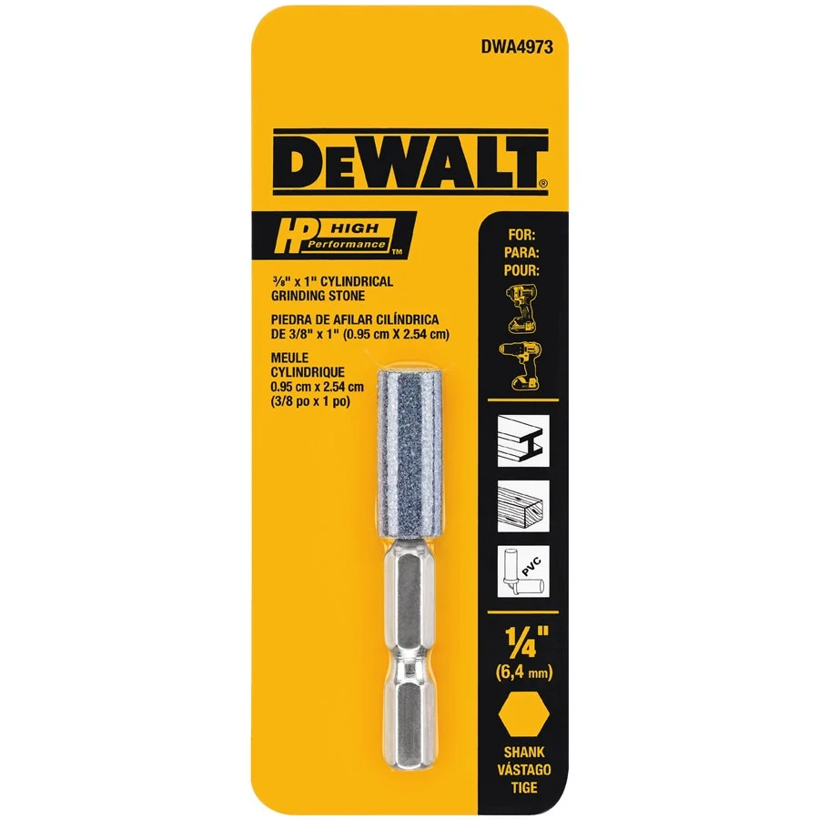 DEWALT Aluminum Oxide 1-in Cylindrical Grinding Stone Bit, 1/4-in Hex Shank - Image 2