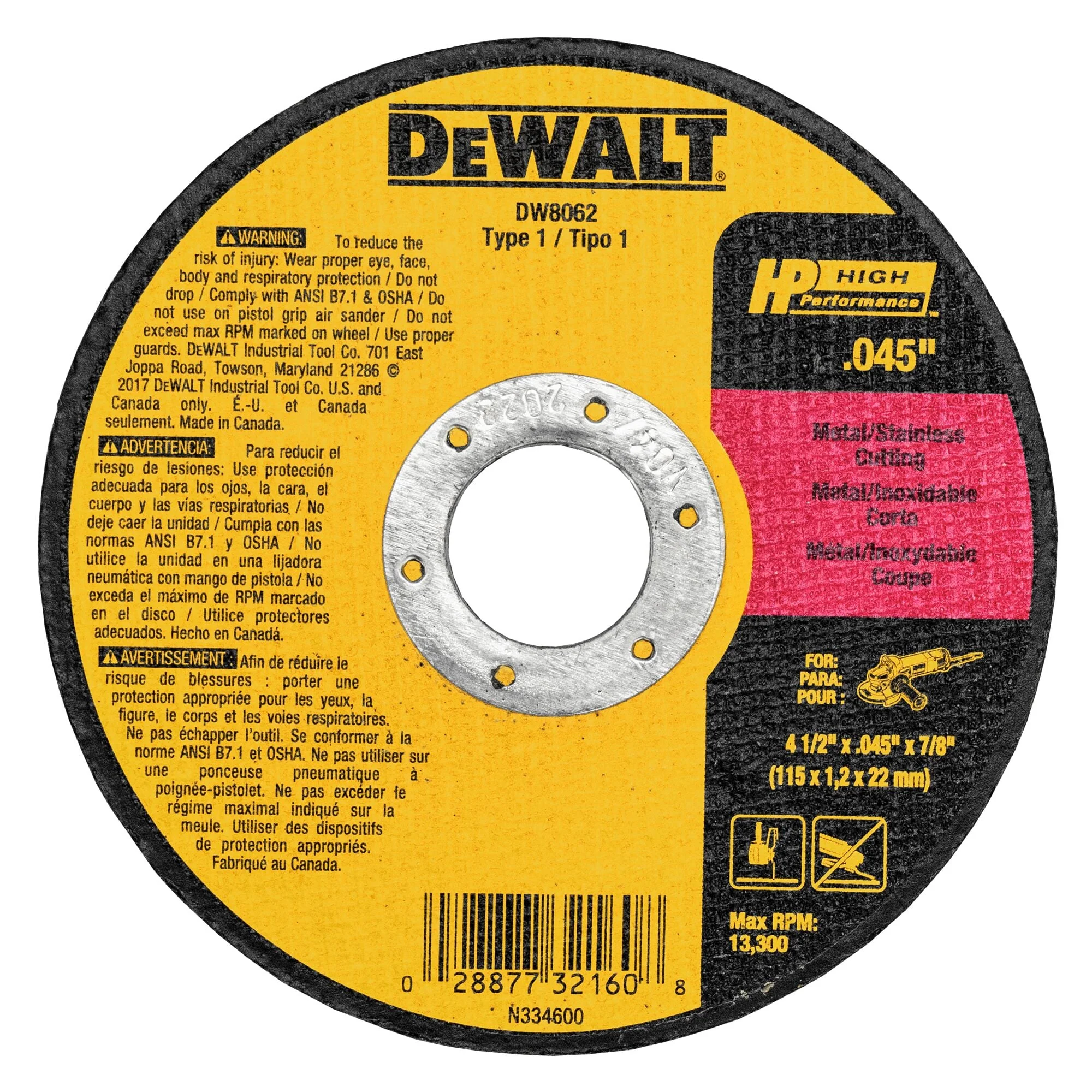 DEWALT Aluminum Oxide 4.5-in 60-Grit Grinding Wheel