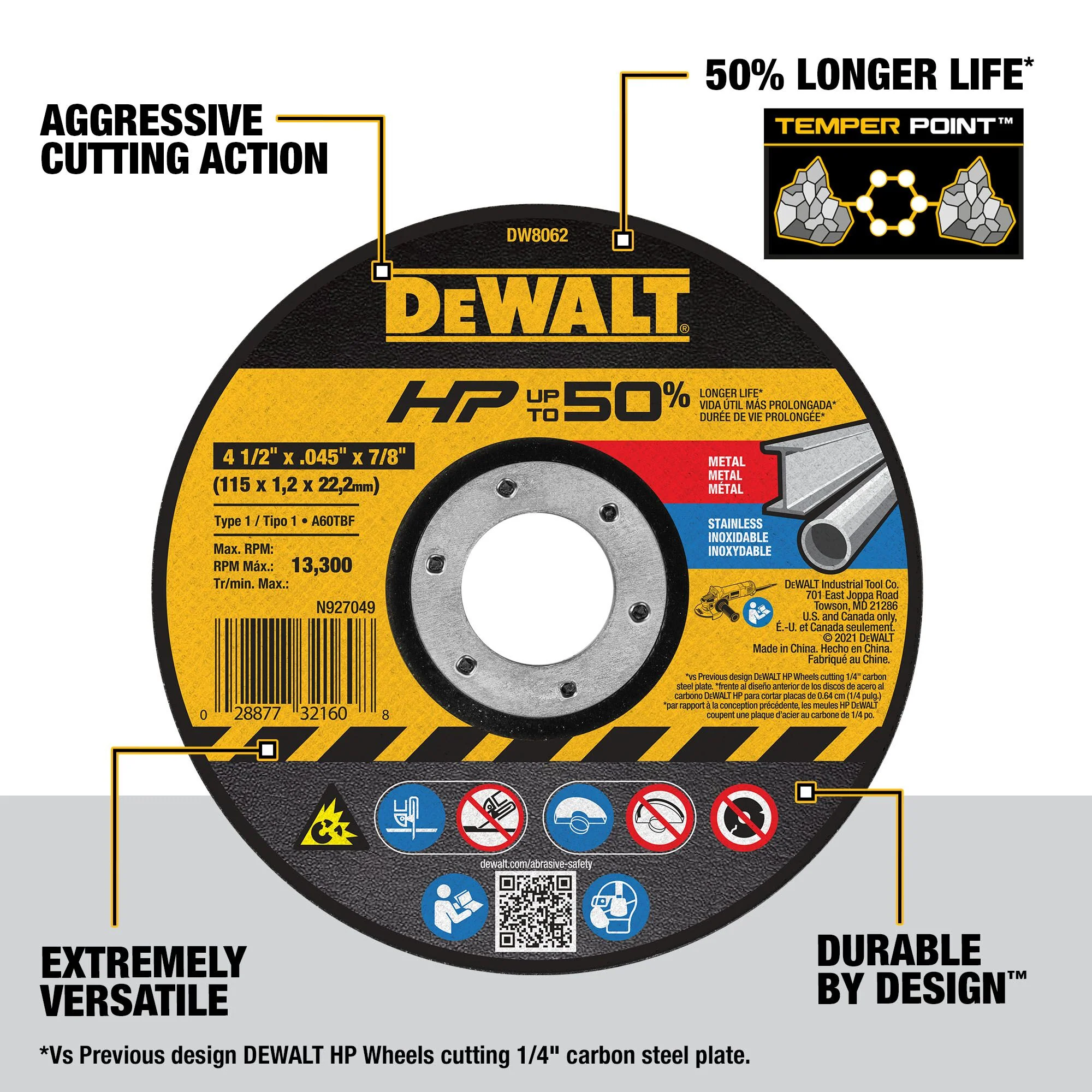 DEWALT Aluminum Oxide 4.5-in 60-Grit Grinding Wheel - Image 3