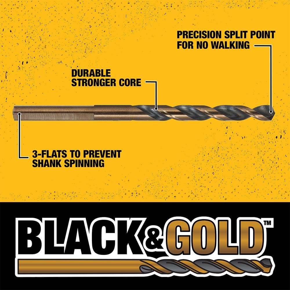 DEWALT Black and Gold Drill Bit Set, Black Oxide, Split Point, 29-Piece (DWA1189) - Image 6