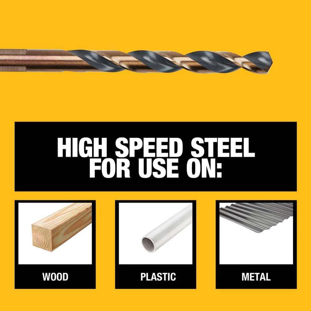 DEWALT Black and Gold Drill Bit Set, Twist, High Speed Steel, 21-Piece (Includes 1/2 in Bit) - Image 3
