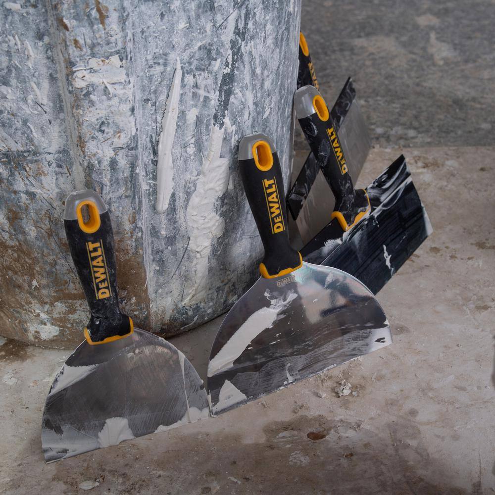 DEWALT Blue Steel Taping Knife and 14 in. Mud Pan Set with Soft-Grip Handles, 6/8/10/12 in. Knives - Image 2