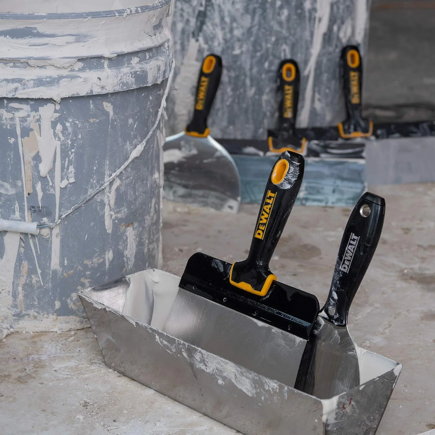 DEWALT Deluxe Carbon Steel Joint Knife Set with Soft Grip Handles, 3–10 Inch - Image 5