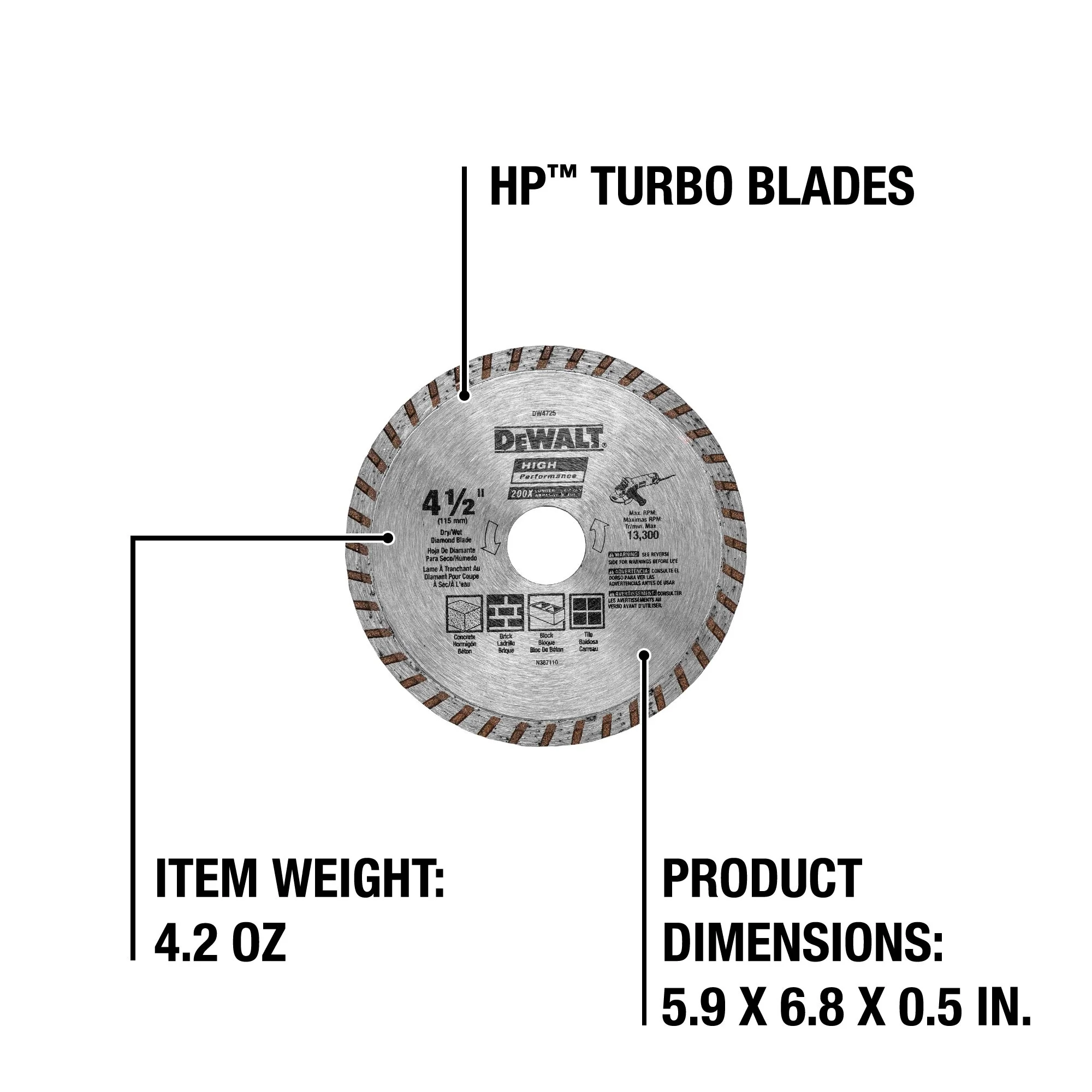 DEWALT Diamond 4.5-in Grinding Wheel, DW4725 - Image 3