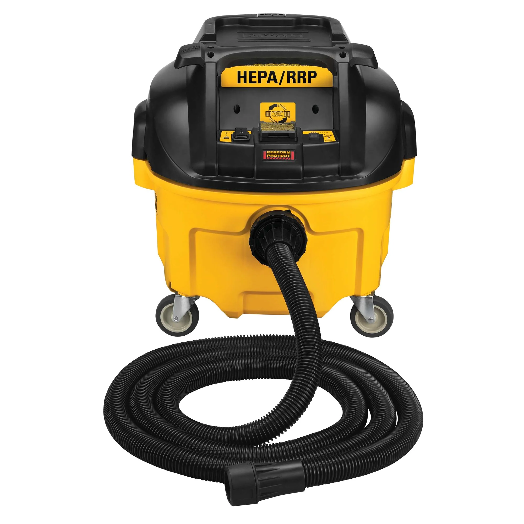 DEWALT DWV010 8-Gallon Portable Wet/Dry HEPA Dust Extractor Vacuum, 150 CFM, 15A, 15-ft Anti-Static Hose