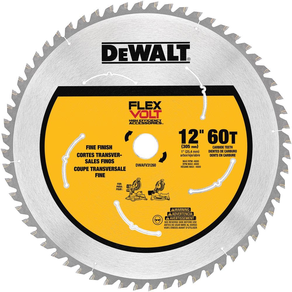 DEWALT FLEXVOLT 12 in. 60-Teeth Carbide-Tipped Miter Saw Blade (2-Pack) - Image 2