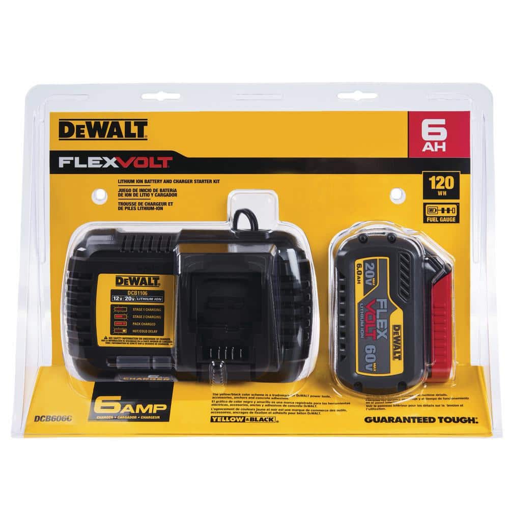 DEWALT FLEXVOLT 20V/60V MAX Lithium‑Ion 6.0Ah Battery Pack with 6-Amp Output Charger (DCB606C) - Image 7
