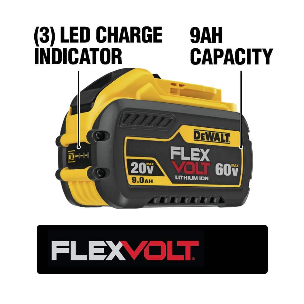 DEWALT FLEXVOLT 60V MAX Brushless 7-1/4 in. Circular Saw with (2) Batteries and Bonus 20V MAX XR 1/2 in. Hammer Drill, Combo Kit DCK293D1X1 - Image 6