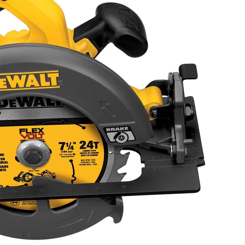 DEWALT FLEXVOLT 60V MAX Brushless 7-1/4 in. Cordless Circular Saw Kit with 2Ah Battery, 1-Hour Fast Charger and Case - Image 8