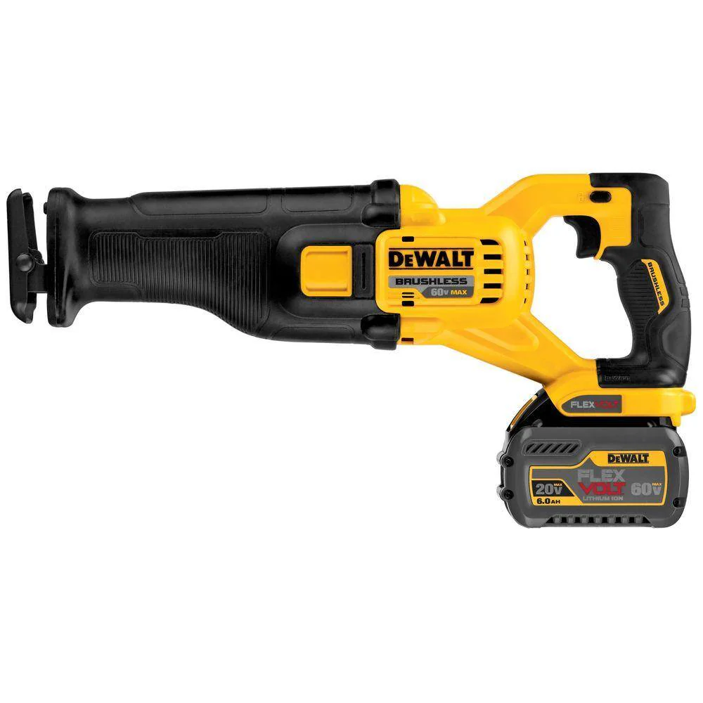 DEWALT FLEXVOLT 60V MAX Lithium-Ion Cordless Brushless Reciprocating Saw Kit with 1 Battery (2Ah at 60V/6Ah at 20V), Charger and Contractor Bag - Image 5