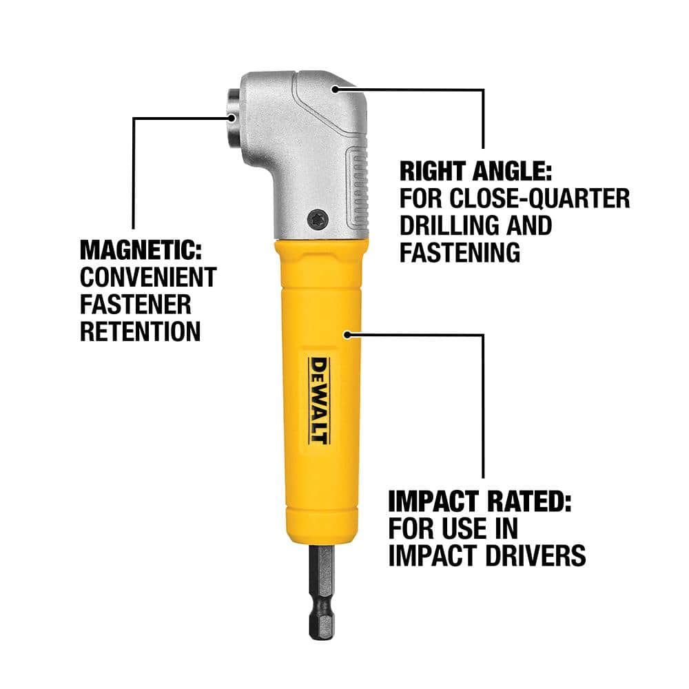DEWALT MAXFIT Right Angle Magnetic Attachment, 1/4 in. Hex, Compact 1-1/2 in. Front-to-Back - Image 4