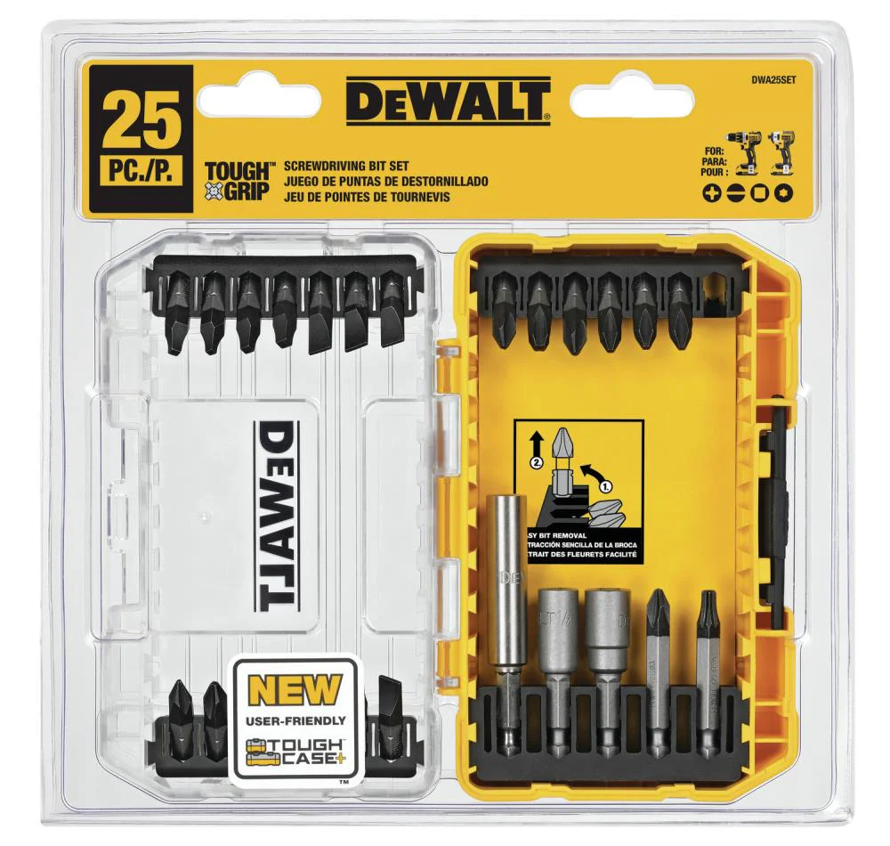 DEWALT TOUGH GRIP 25-Piece Steel Hex Shank Screwdriver Bit Set - Image 3