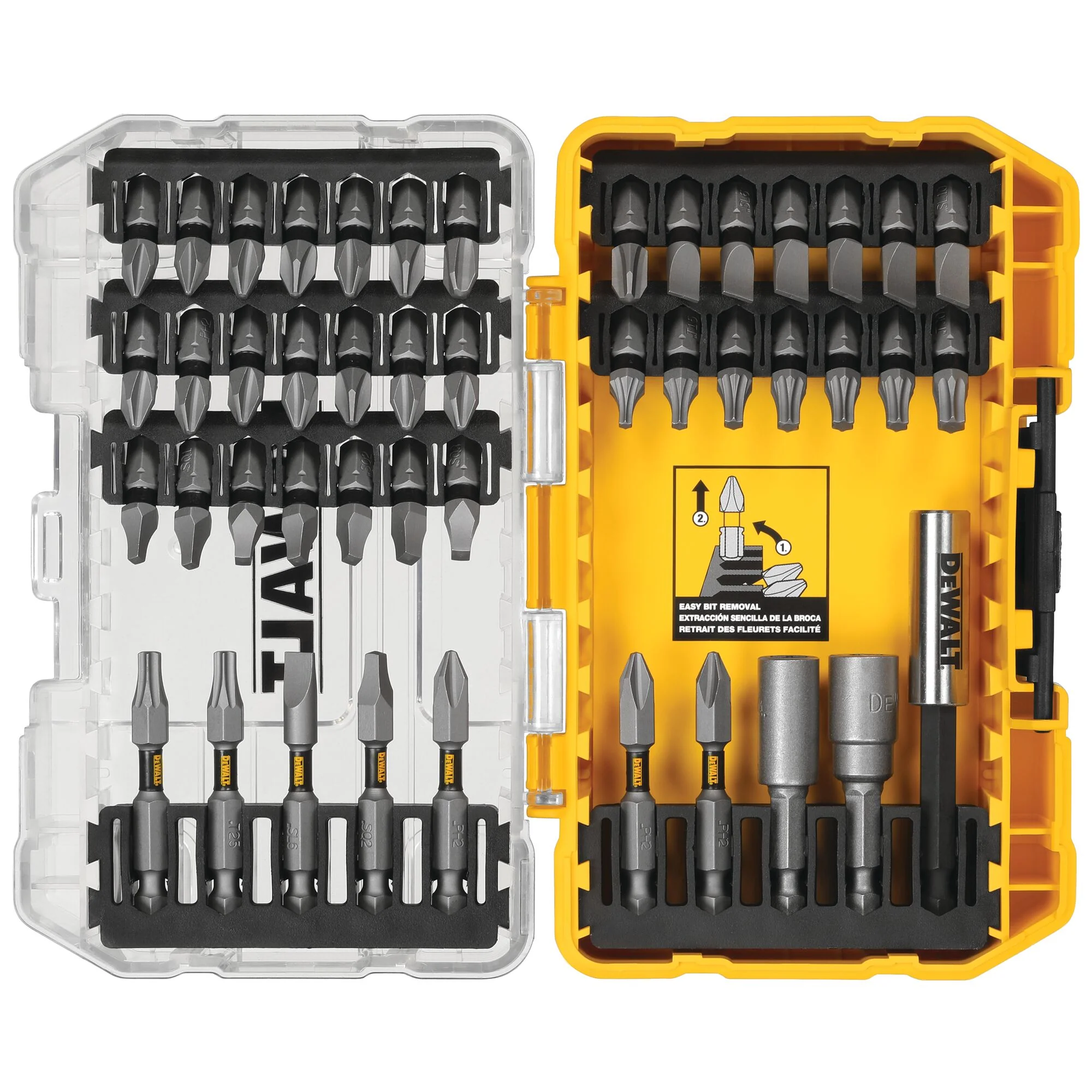 DEWALT TOUGH GRIP 45-Piece Steel Hex Shank Screwdriver Bit Set