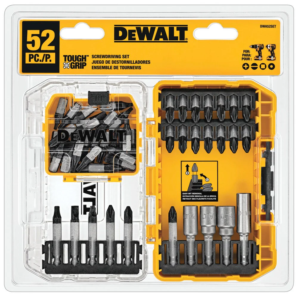 DEWALT Tough Grip 52-Piece Steel Hex Shank Screwdriver Bit Set - Image 2