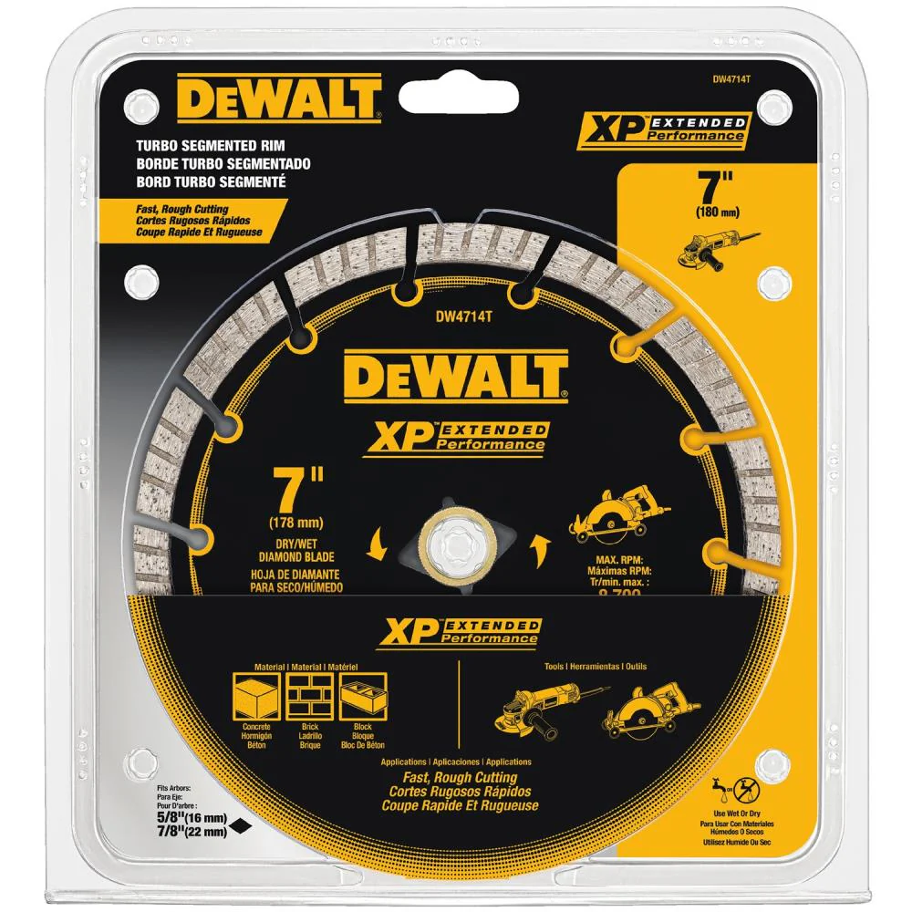 DEWALT XP Diamond 7-in Segmented Turbo Rim Saw Blade (Wet/Dry) - Image 2