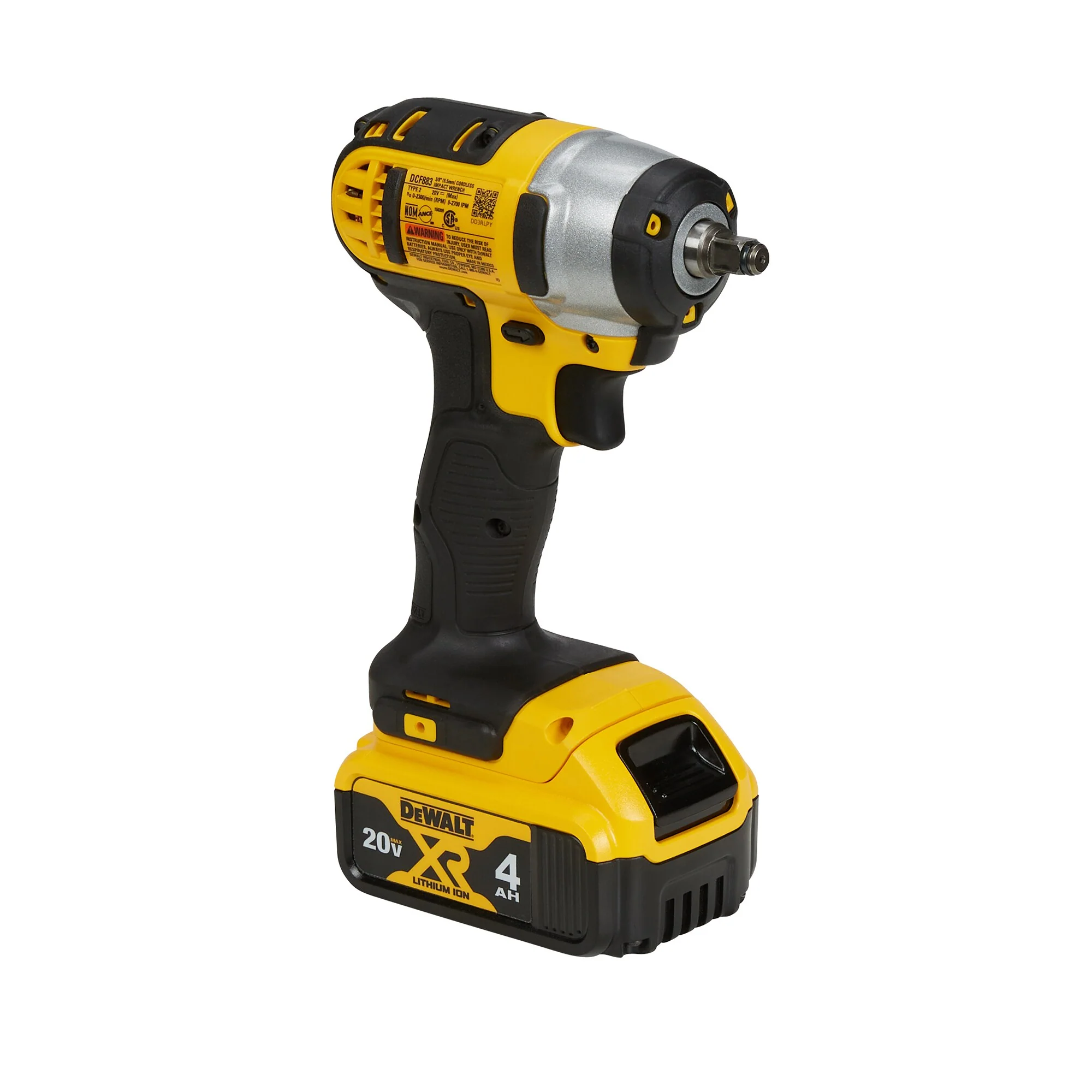 DEWALT XR 20-Volt Max Variable Speed 3/8-in Square Drive Cordless Impact Wrench Kit (2 Batteries Included) - Image 3