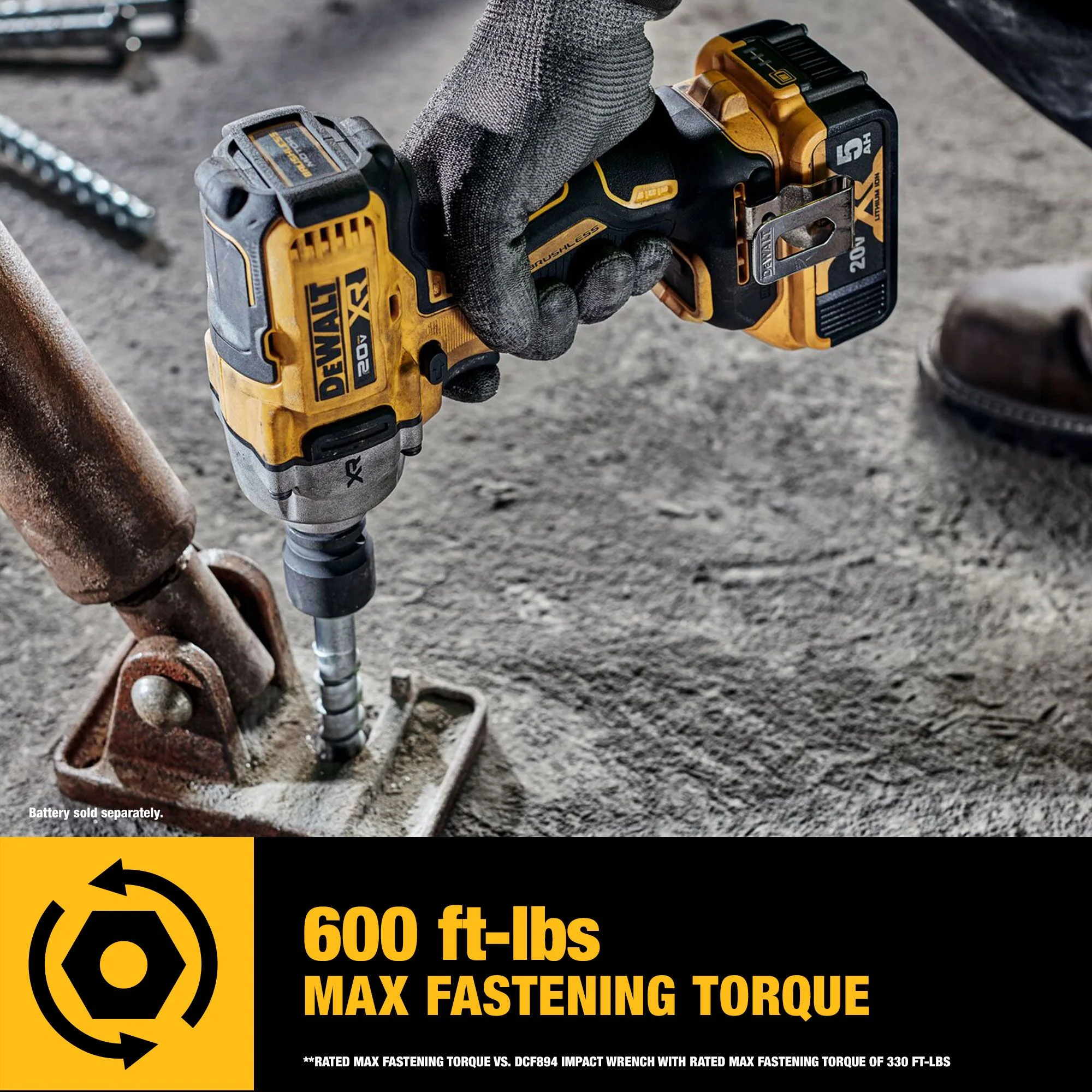 DEWALT XR 20V MAX Brushless 1/2-in Variable Speed Cordless Impact Wrench (Bare Tool) - Image 4