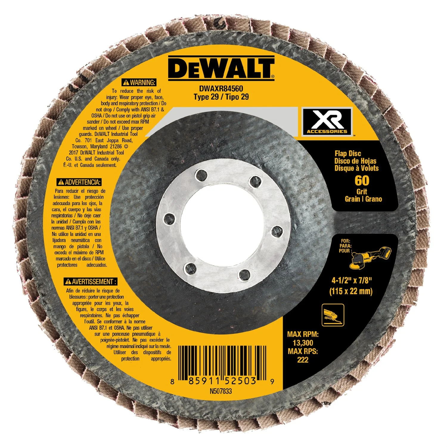 DEWALT XR Ceramic 4.5-in 60-Grit Grinding Wheel