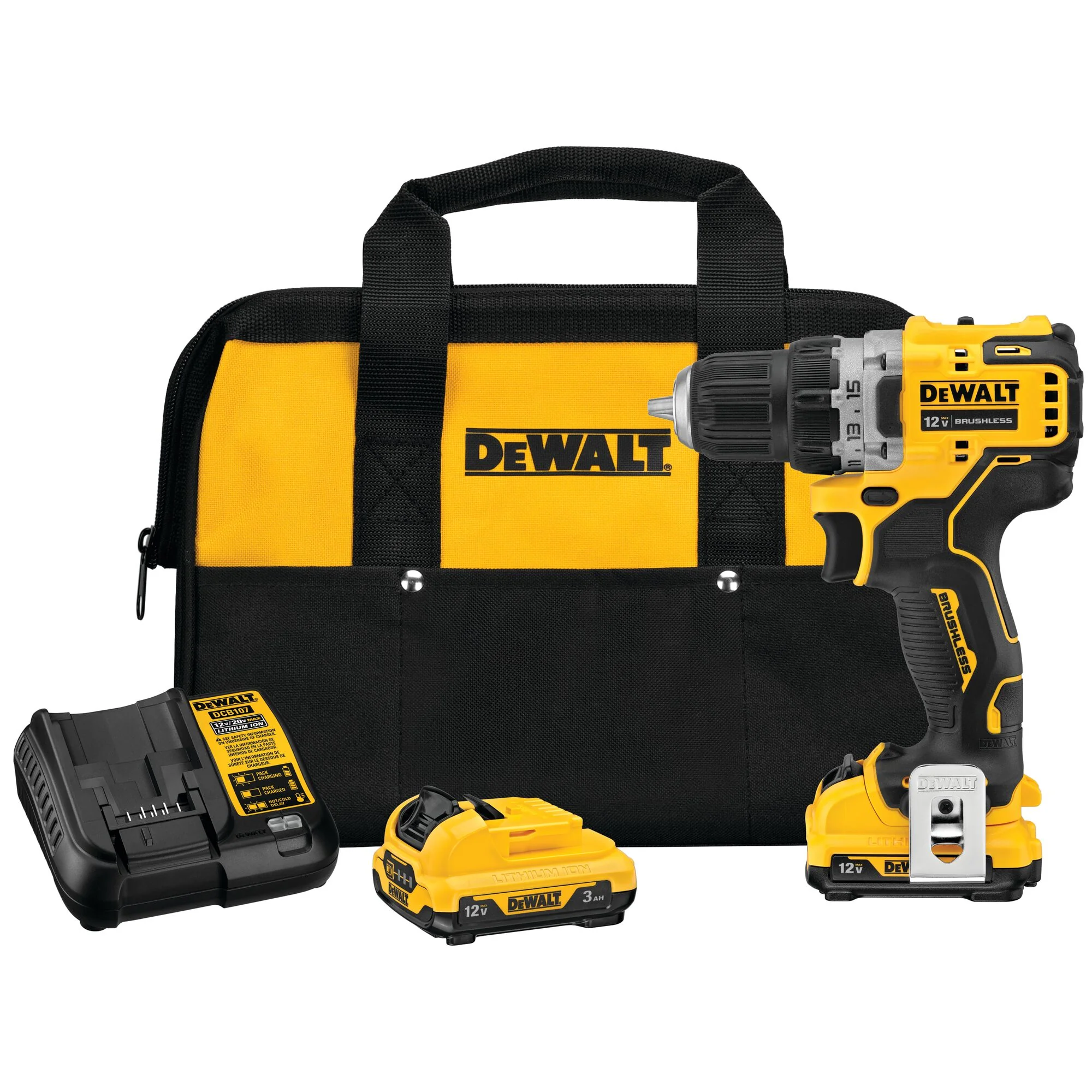 DEWALT XTREME 12-Volt MAX 3/8-in Brushless Cordless Drill/Driver Kit with Charger and 2 Batteries