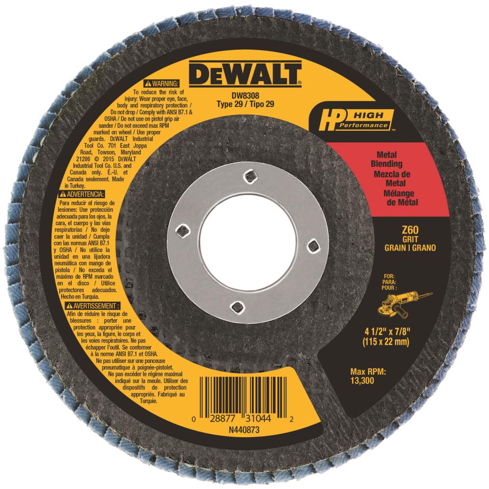 DEWALT Zirconia 4.5-in 60-Grit Type 29 Grinding Wheel, 7/8-in Arbor