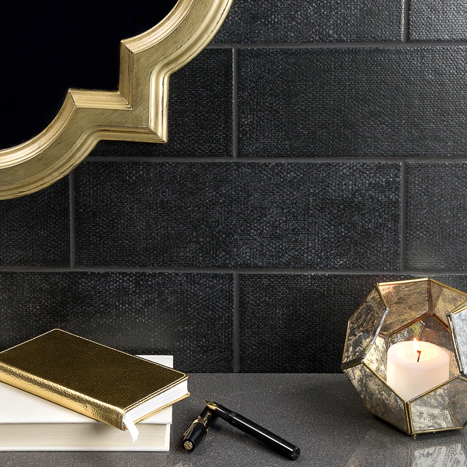 Diesel Camp Canvas Black 4x12 Matte Ceramic Subway Wall Tile - Image 2