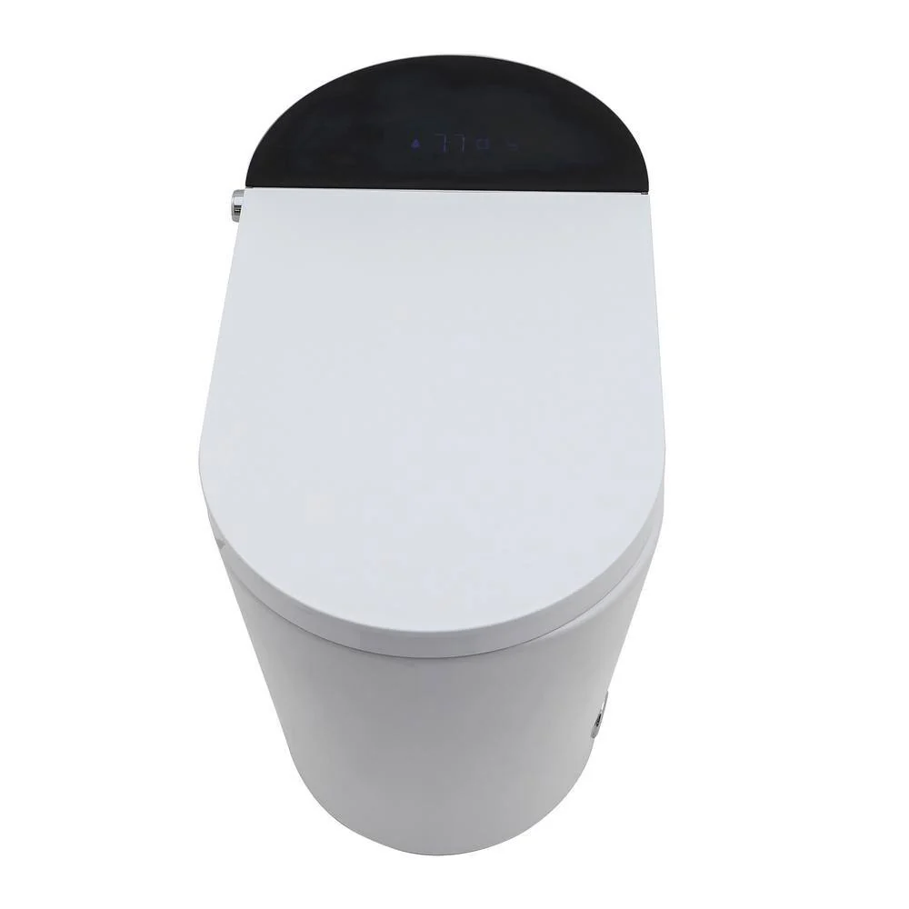 Dimakai Elongated Heated Seat Bidet Toilet with Foot Sensor Flush, 1.28 GPF, LED Display