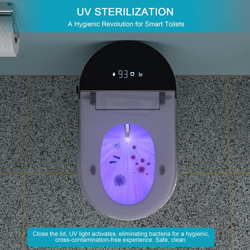 Dimakai Elongated Heated Seat Bidet Toilet with Foot Sensor Flush, 1.28 GPF, LED Display - Image 7